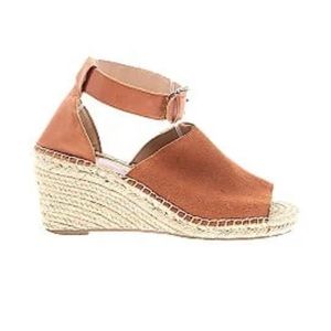 Gap suede peeptoe ankle strap espadrille